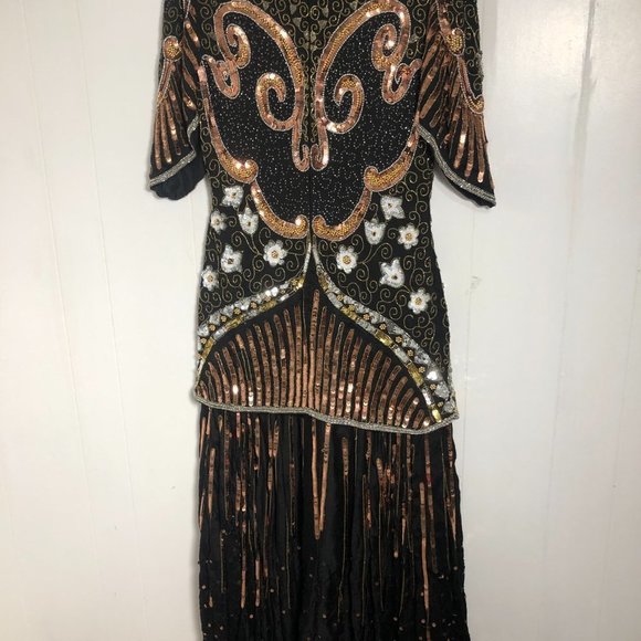 Womens Black and Sequins Gown/Dress. Size Small - Picture 11 of 12